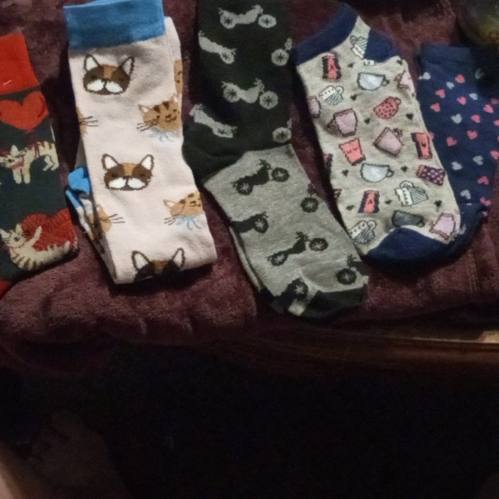 3 pair of long socks ..and 2 pair of ankle socks all for 9 dollars
